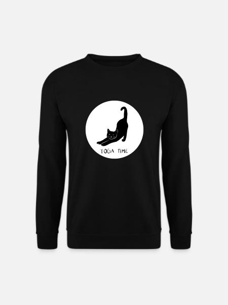CAT YOGA TIME - Design3 - Unisex Pullover - Schwarz