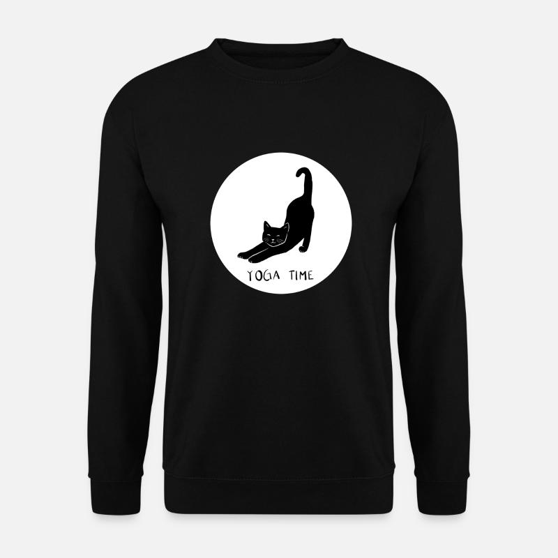 CAT YOGA TIME - Design3 - Unisex Sweatshirt - black