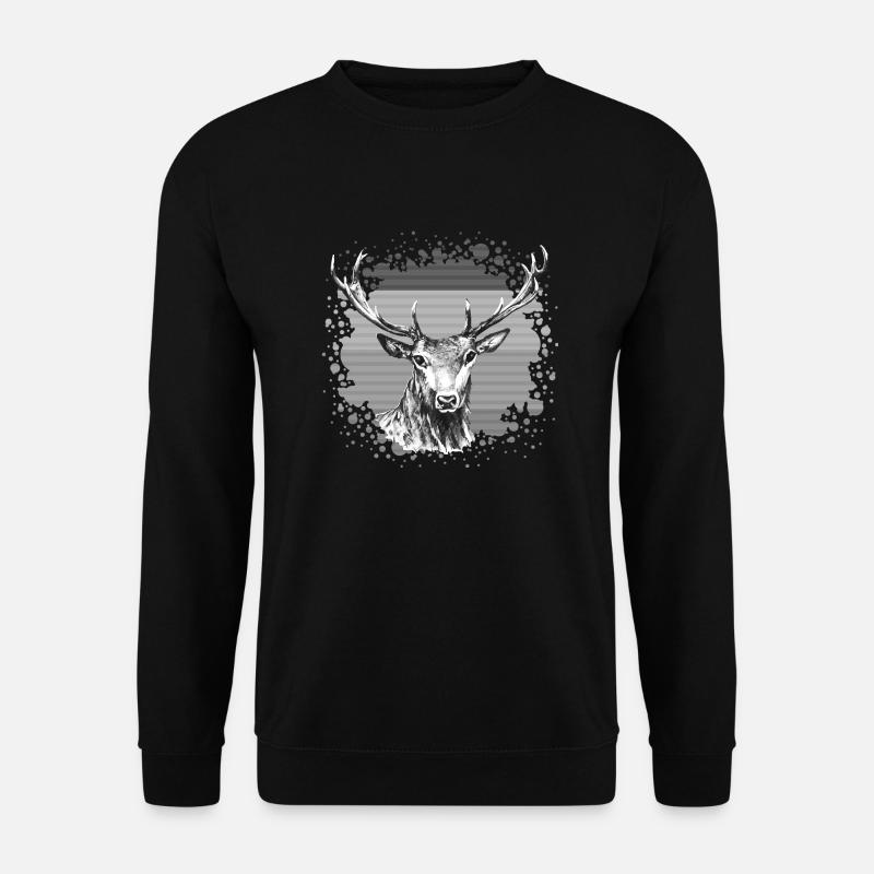 Hirsch - Unisex Pullover - Schwarz