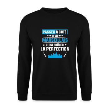 Idée cadeau pour un marseillais - Sweat-shirt Unisexe - noir - Devant - Alina (178cm) & Michal (187cm)