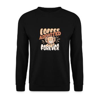 Coffeeholic pour la vie - Sweat-shirt Unisexe - noir - Devant - Alina (178cm) & Michal (187cm)