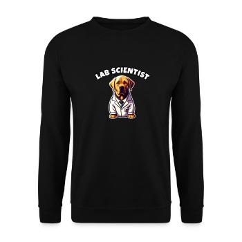 Scientifique De Laboratoire Drôle Labrador Jeu De Mots Science Chien - Sweat-shirt Unisexe - noir - Devant - Alina (178cm) & Michal (187cm)