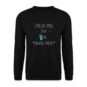 Je peux pas, je vais être grand-frère - Sweat-shirt Unisexe - noir - Devant - Alina (178cm) & Michal (187cm)