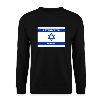 Israel Flag Flag I stand with Star of David - Unisex Sweatshirt - black - Front - Alina (178cm) & Michal (187cm)