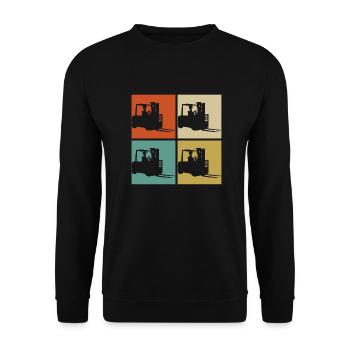 Retro Cool Forklift Operator Vintage Forklift Driv - Unisex Pullover - Schwarz - Vorne - Alina (178cm) & Michal (187cm)