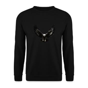 Adler der Erhabenheit - Unisex Pullover - Schwarz - Vorne - Alina (178cm) & Michal (187cm)