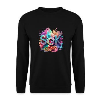 Lotusblume - Unisex Pullover - Schwarz - Vorne - Alina (178cm) & Michal (187cm)