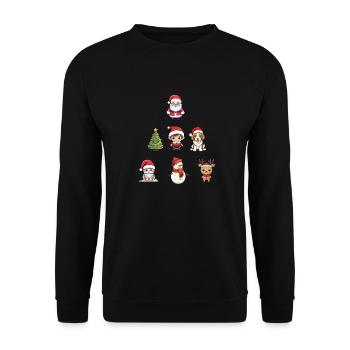 Weihnachten Weihnachtsfest Weihnachtstiere - Unisex Pullover - Schwarz - Vorne - Alina (178cm) & Michal (187cm)