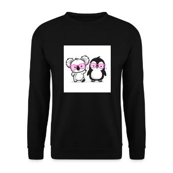 Koala y pingüino pink glasses - Unisex Sweatshirt - black - Front - Alina (178cm) & Michal (187cm)