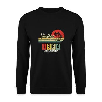 1994 Limitierte Auflage Geboren 1994 Jubiläumsgeschenk - Unisex Pullover - Schwarz - Vorne - Alina (178cm) & Michal (187cm)