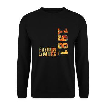 1981 Édition limitée Né 1981 Cadeau Anniversaire - Sweat-shirt Unisexe - noir - Devant - Alina (178cm) & Michal (187cm)