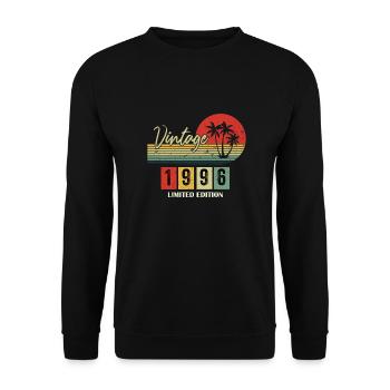 1996 Limitierte Auflage Geboren 1996 Jubiläumsgeschenk - Unisex Pullover - Schwarz - Vorne - Alina (178cm) & Michal (187cm)