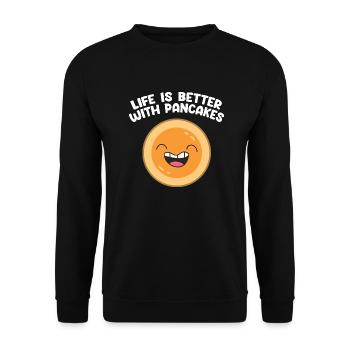 Funny Pancakes Brunch Breakfast Pancake Maker - Unisex Sweatshirt - black - Front - Alina (178cm) & Michal (187cm)