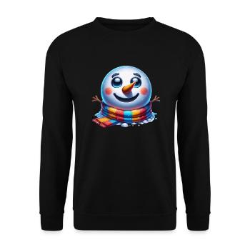 Schnee, viel Spaß! Schneemann-T-Shirt für frostige Tage - Unisex Pullover - Schwarz - Vorne - Alina (178cm) & Michal (187cm)