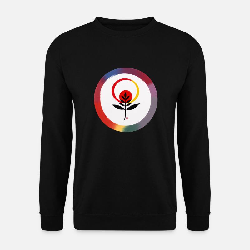 Zen-Kreis-Pflanze: eine farbenfrohe und ruhige - Unisex Pullover - Schwarz