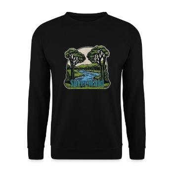 Spreewald Vintage Logo - Unisex Pullover - Schwarz - Vorne - Alina (178cm) & Michal (187cm)