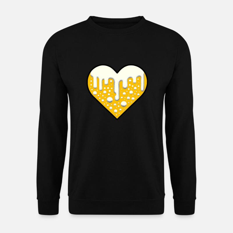 Bier-Liebe | Herz aus Bier - Unisex Pullover - Schwarz