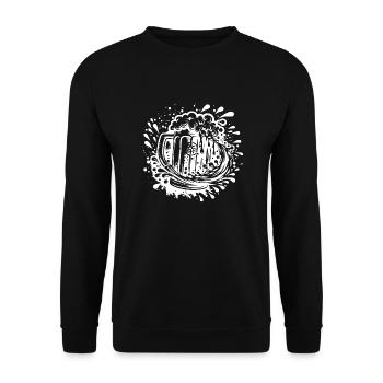 Bierkrug Hopfen und Malz - Unisex Pullover - Schwarz - Vorne - Alina (178cm) & Michal (187cm)