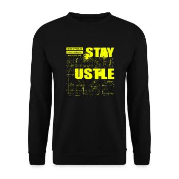 Stay Positive Street Art Urban Spray Vintage Retro - Unisex Pullover - Schwarz - Vorne - Alina (178cm) & Michal (187cm)