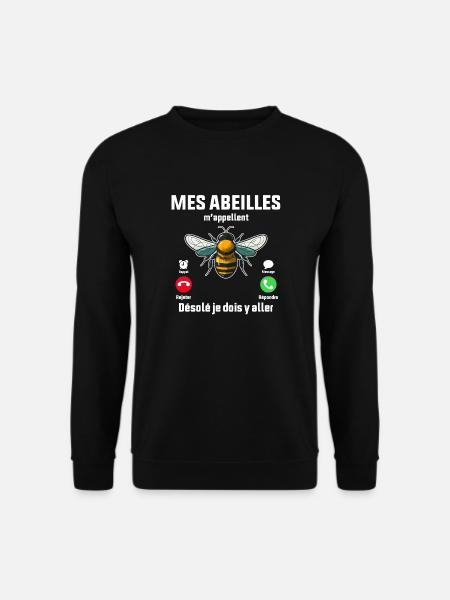 Mes abeilles m´appelle je dois y aller cadeau - Sweat-shirt Unisexe - noir