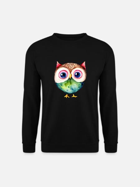 Eule - ein schöner Vogel, ein Symbol der Weisheit - Unisex Pullover - Schwarz