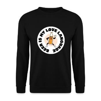 Beer is my love language - Unisex Sweatshirt - black - Front - Alina (178cm) & Michal (187cm)