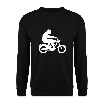Motorradfan Motorrad Motorcross Motorradfahrer - Unisex Pullover - Schwarz - Vorne - Alina (178cm) & Michal (187cm)