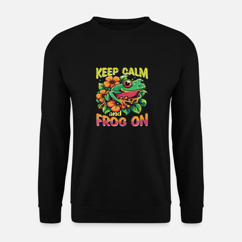 Keep Calm and Frog on - Unisex Sweatshirt - black