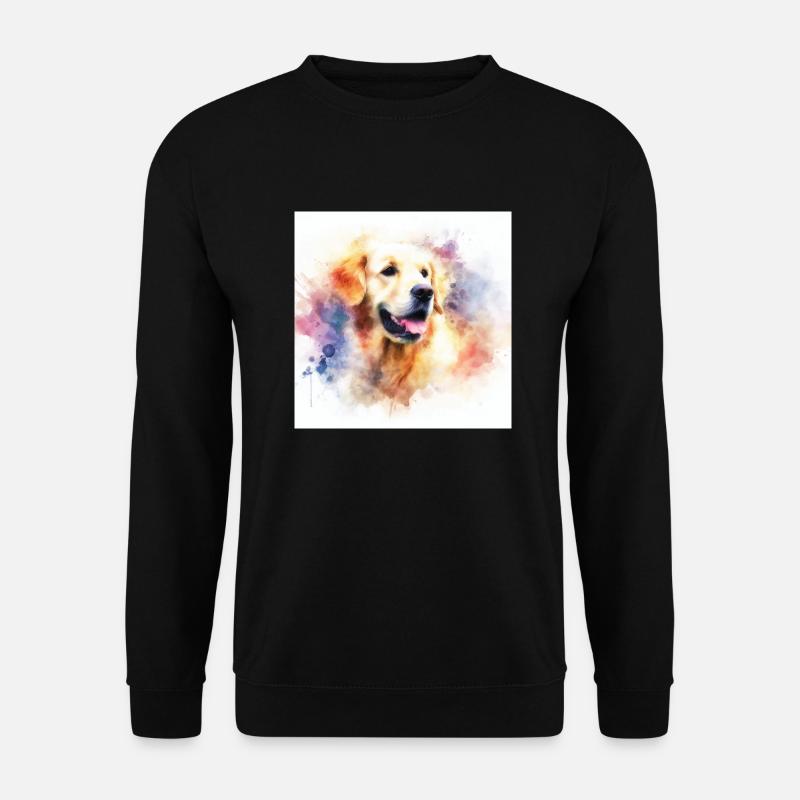Golden Retriever Aquarell - Unisex Pullover - Schwarz