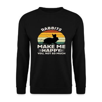 Les lapins me rendent heureux - Sweat-shirt Unisexe - noir - Devant - Alina (178cm) & Michal (187cm)
