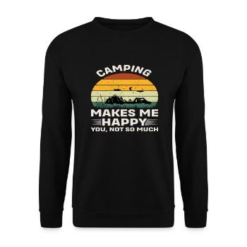 Camping makes me Happy - Unisex Pullover - Schwarz - Vorne - Alina (178cm) & Michal (187cm)