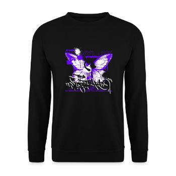 Colorful Butterfly Flowers Colorful Insect Dream Dream - Unisex Sweatshirt - black - Front - Alina (178cm) & Michal (187cm)