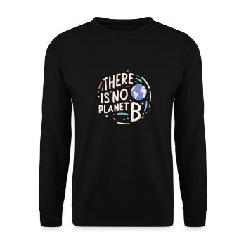 PAS DE PLANÈTE B - Sweat-shirt Unisexe - noir - Devant - Alina (178cm) & Michal (187cm)