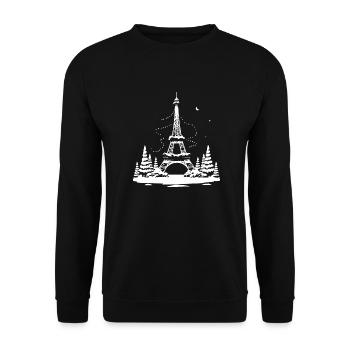 Eiffel Tower White - Unisex Sweatshirt - black - Front - Alina (178cm) & Michal (187cm)