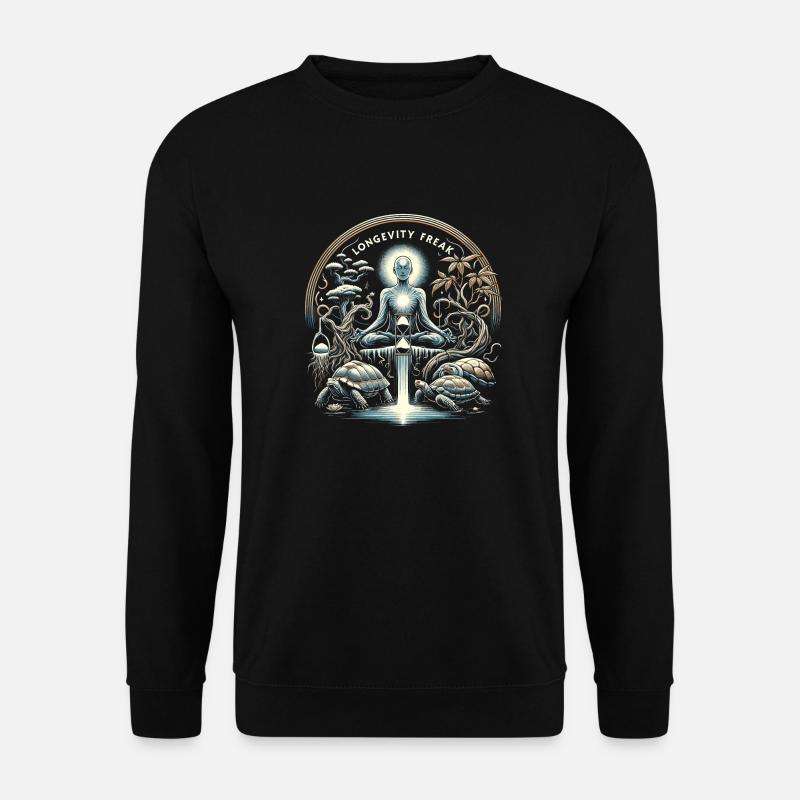 LONGEVITY FREAK: Genießen Sie zeitlose Gelassenheit - Unisex Pullover - Schwarz