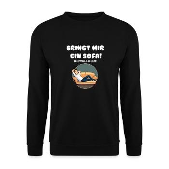Sofa - Unisex Pullover - Schwarz - Vorne - Alina (178cm) & Michal (187cm)