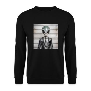 Alien Mugshot - Unisex Pullover - Schwarz - Vorne - Alina (178cm) & Michal (187cm)
