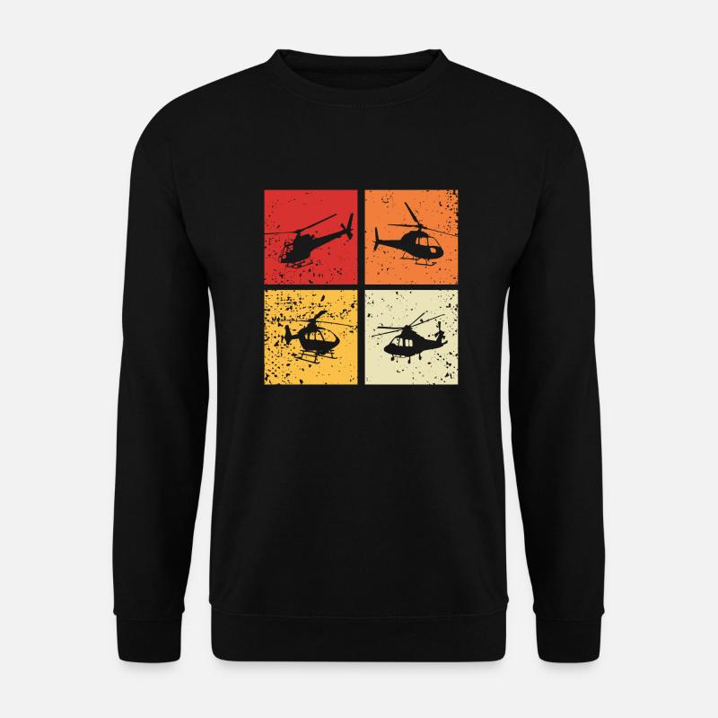 Helicopter Retro Pilot - Unisex Sweatshirt - black