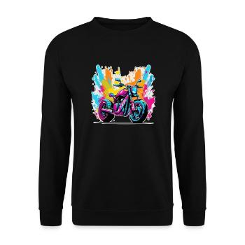 moto vintage style retro - graffiti - Sweat-shirt Unisexe - noir - Devant - Alina (178cm) & Michal (187cm)