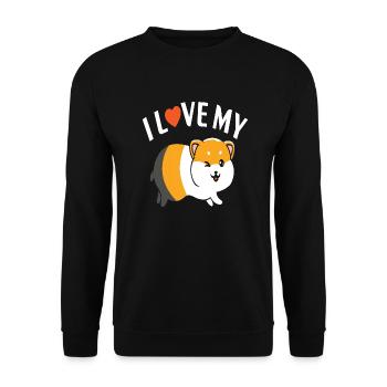 I love my Hamster - Unisex Sweatshirt - black - Front - Alina (178cm) & Michal (187cm)