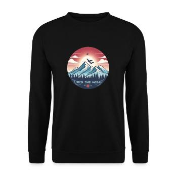 Into the Wild -Outdoor Wandern Adventure Freedom - Unisex Pullover - Schwarz - Vorne - Alina (178cm) & Michal (187cm)