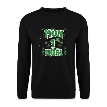 Mon 1er Noël - Sweat-shirt Unisexe - noir - Devant - Alina (178cm) & Michal (187cm)