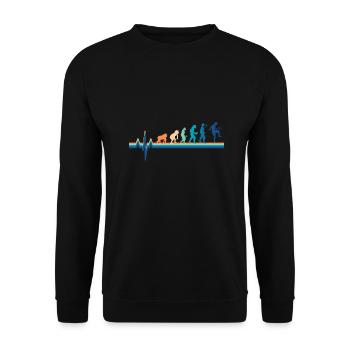 Evolution Heartbeat Fußball - Retro Fußball - Unisex Pullover - Schwarz - Vorne - Alina (178cm) & Michal (187cm)