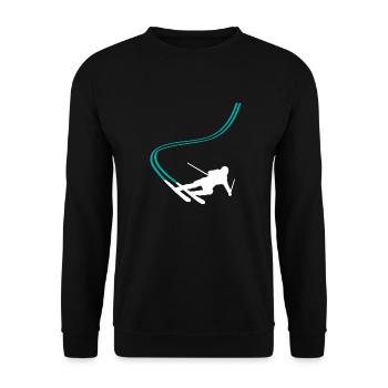 Skifahrer Ski Energy Winter Sport - Unisex Pullover - Schwarz - Vorne - Alina (178cm) & Michal (187cm)