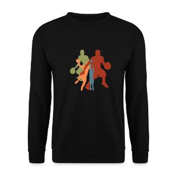 Vintage-Retro-Basketballspieler - Unisex Pullover - Schwarz - Vorne - Alina (178cm) & Michal (187cm)