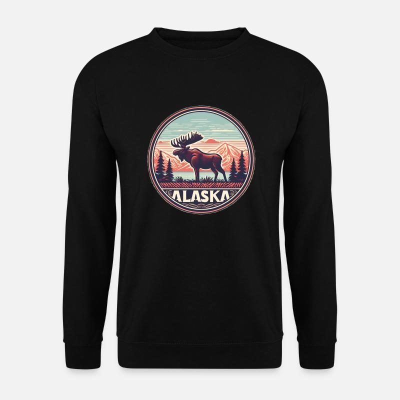 Alaska - Elch - Unisex Pullover - Schwarz
