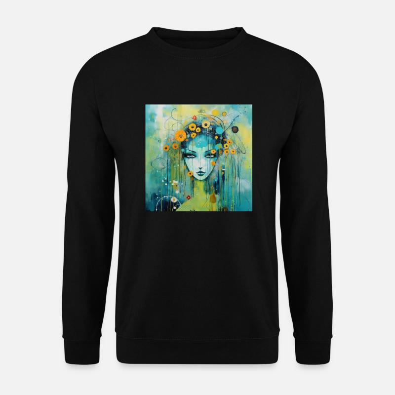 Blumenmädchen - Unisex Pullover - Schwarz