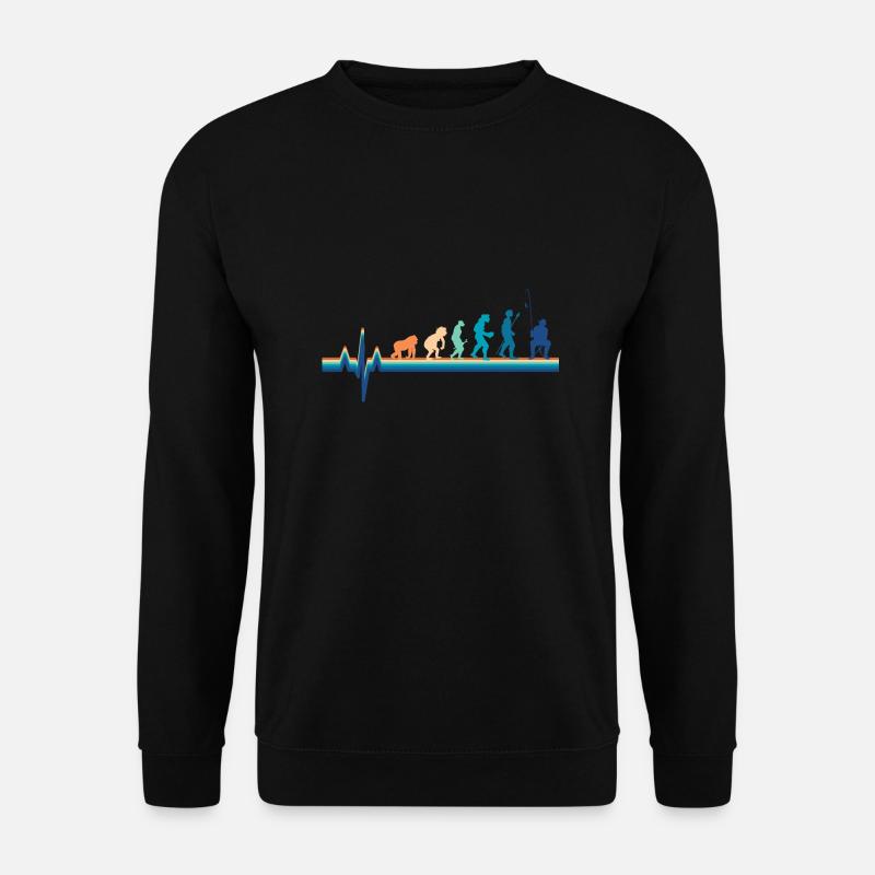 Evolution Fisherman Herzschlag - Unisex Pullover - Schwarz