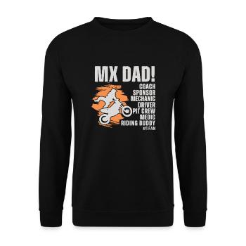 MX Dad! Motocross - Unisex Sweatshirt - black - Front - Alina (178cm) & Michal (187cm)