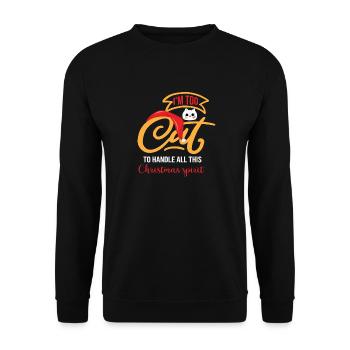 Je suis trop chat pour gérer tout cet de Noël - Sweat-shirt Unisexe - noir - Devant - Alina (178cm) & Michal (187cm)